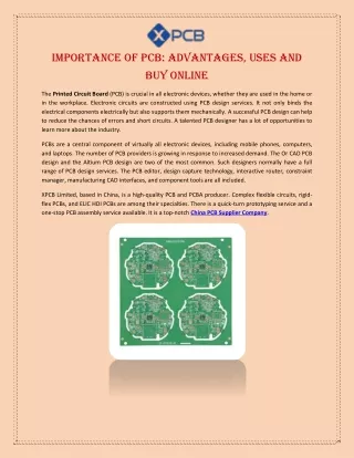 importance of pcb advantages uses and buy online
