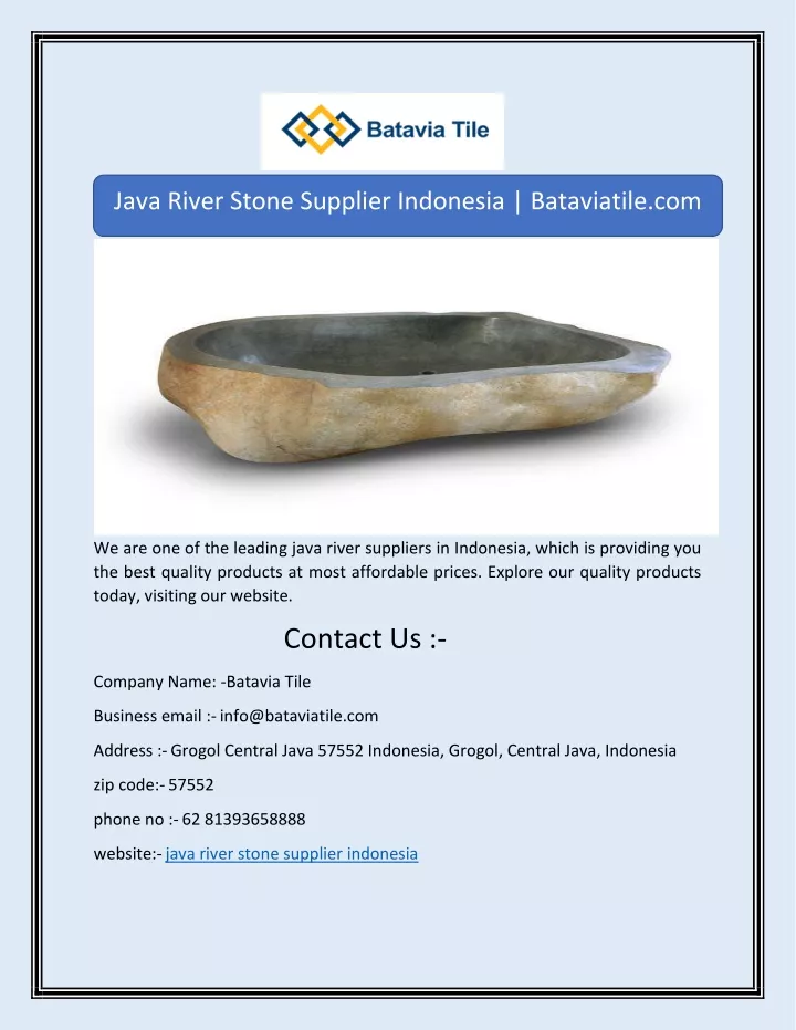 java river stone supplier indonesia bataviatile