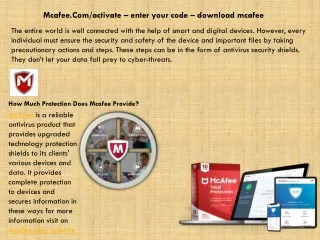 mcafee com activate enter your code download