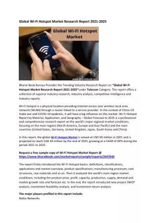 global wi fi hotspot market research report 2021