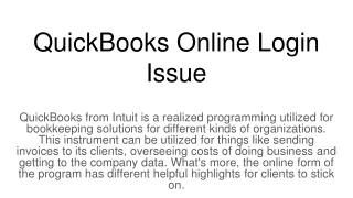 QuickBooks Online login issue