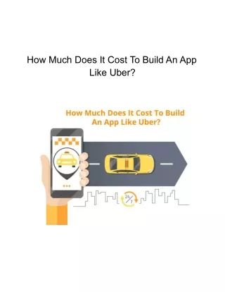 how much does it cost to build an app like uber