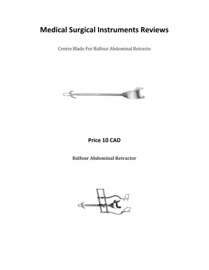 medical surgical instruments reviews