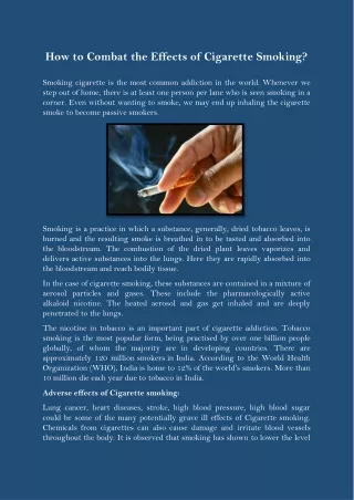 how to combat the effects of cigarette smoking