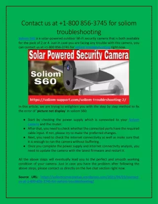Contact us at  1-800 856-3745 for soliom troubleshooting
