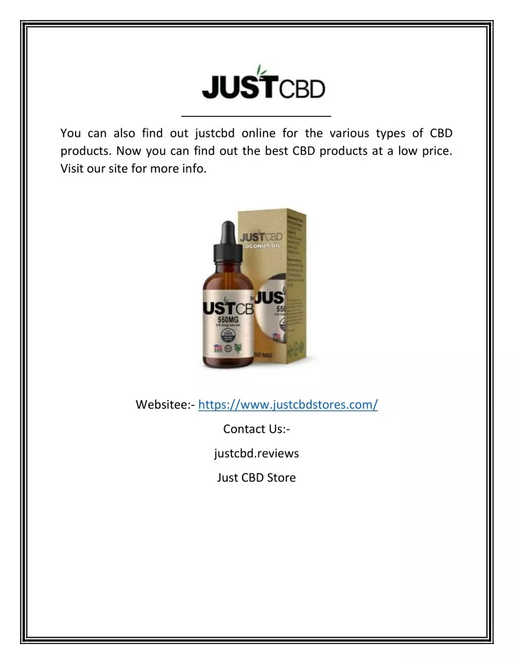 you can also find out justcbd online