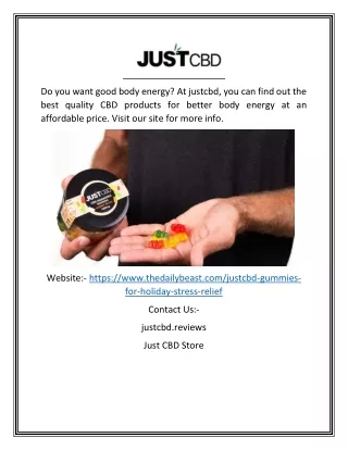 do you want good body energy at justcbd