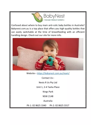 Mam Anti Colic Bottles Australia | Babynest.com.au