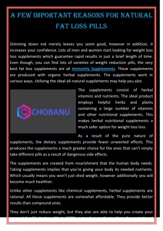 Supplements | Www.chobanu.com | United States
