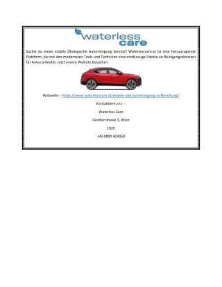 Mobiler Autowaschservice waterlesscare.at