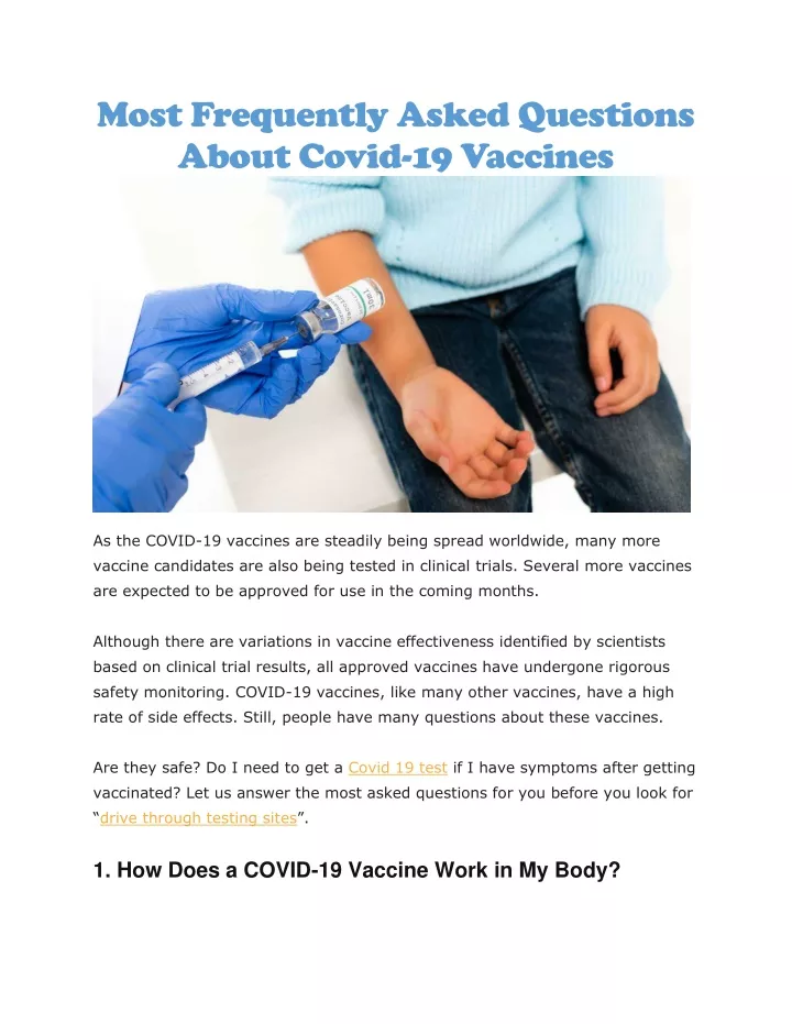 most frequently asked questions about covid