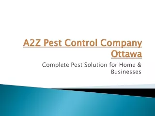 Pest Control Exterminator & Removal Treatment Company in Ottawa