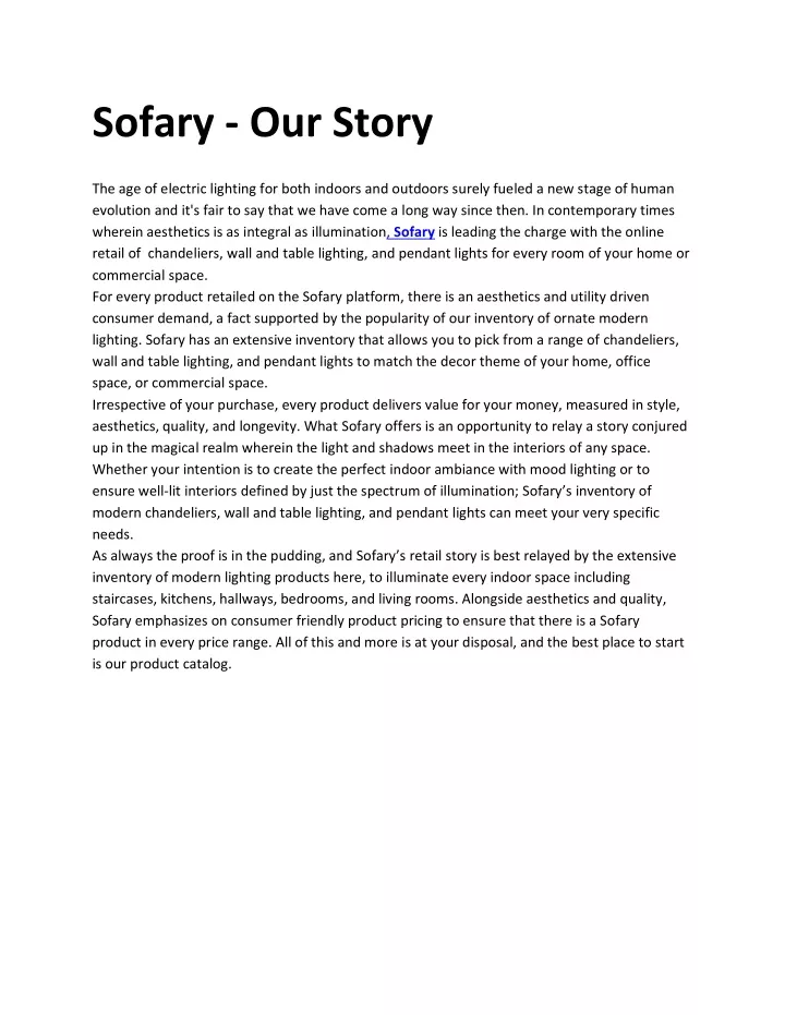 sofary our story