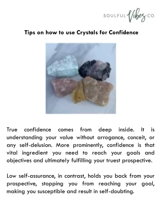Tips on how to use Crystals for Confidence