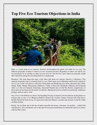 eco tourism in india
