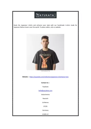 stock the japanese t shirts and enhance your