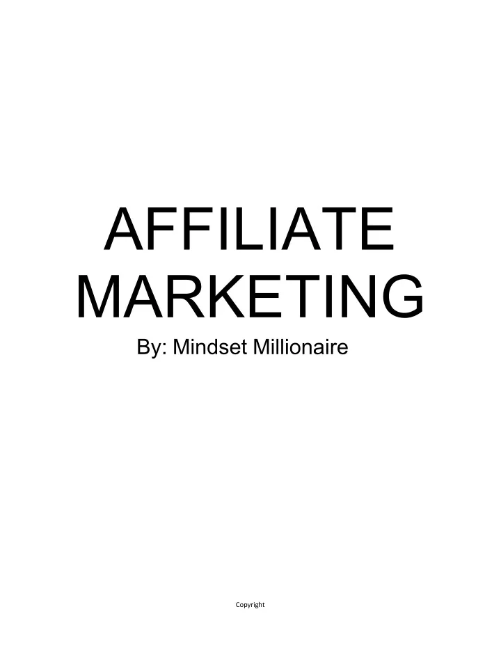 affiliate marketing by mindset millionaire