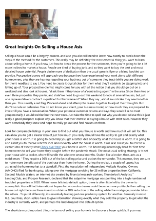 great insights on selling a house asis