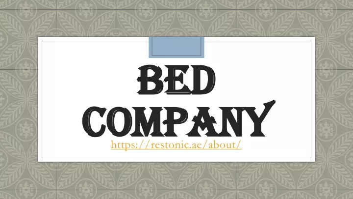 bed company