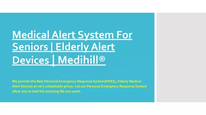 medical alert system for seniors elderly alert