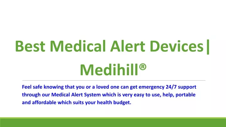 best medical alert devices medihill