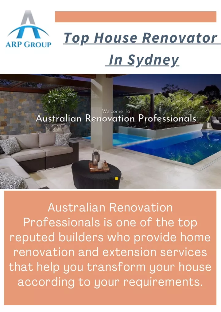 top house renovator in sydney