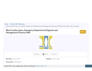 home online cme webcasts blunt cardiac injury