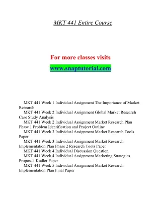 mkt 441 entire course