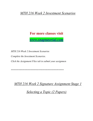 MTH 216 Exciting Teaching / snaptutorial.com