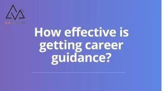how effective is getting career guidance