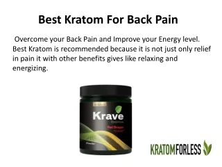 Best Kratom For Back Pain