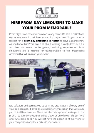 Hire Prom Day Limousine to Make Your Prom Memorable