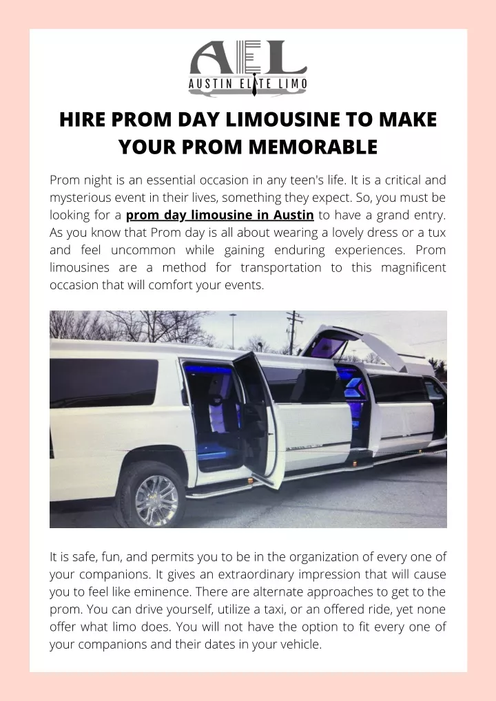 hire prom day limousine to make your prom