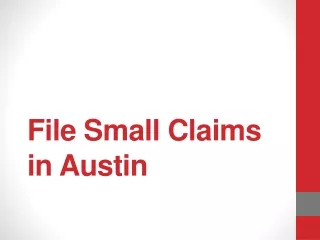 File Small Claims in Austin