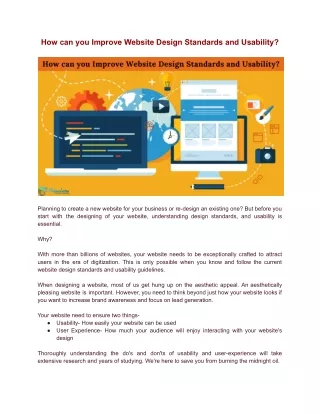 how can you improve website design standards