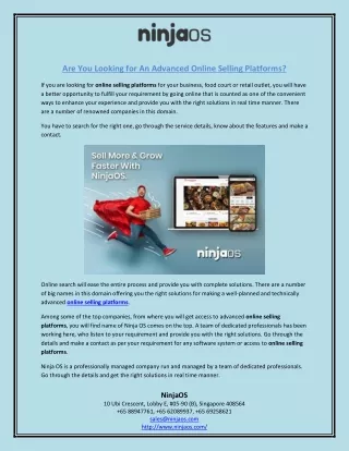 Are You Looking for An Advanced Online Selling Platforms?