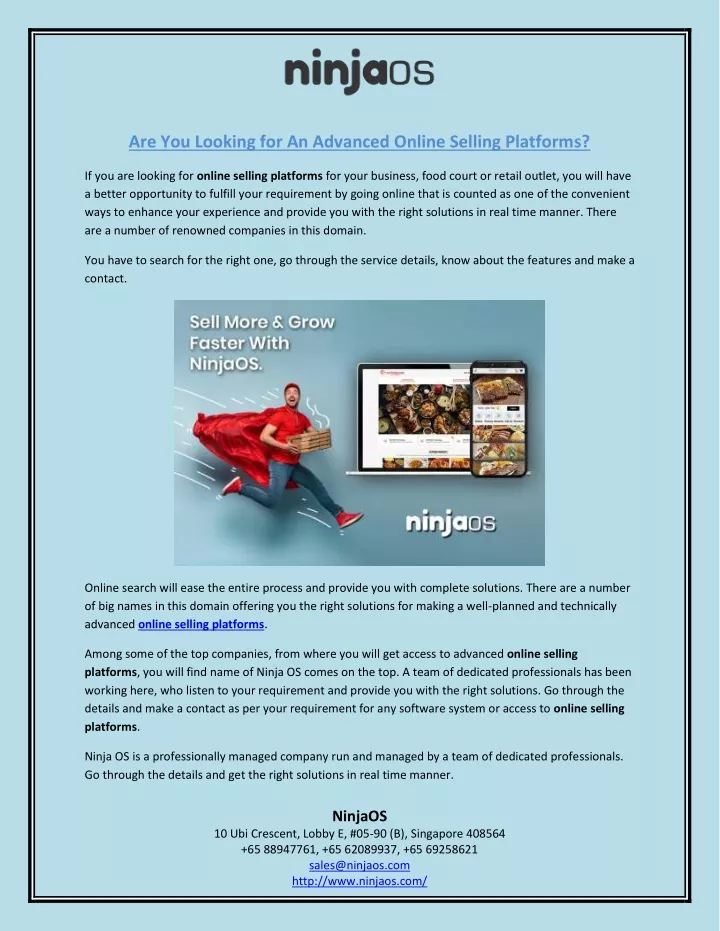 are you looking for an advanced online selling