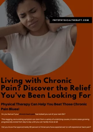 Living with Chronic Pain? Discover the Relief You’ve Been Looking For
