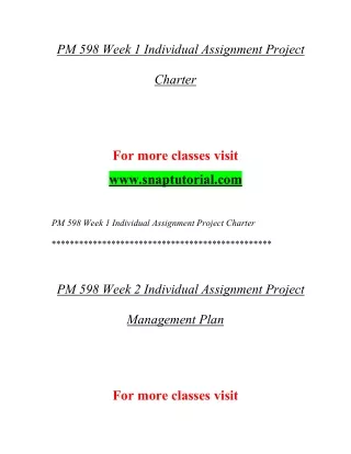 PM 598 Exciting Teaching / snaptutorial.com