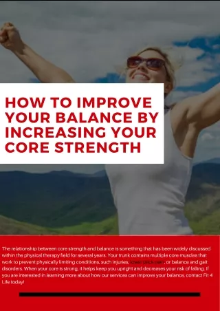 HOW TO IMPROVE YOUR BALANCE BY INCREASING YOUR CORE STRENGTH