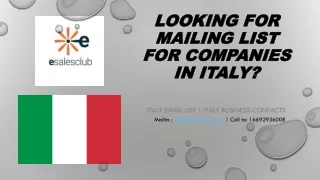 looking for mailing list for companies in italy