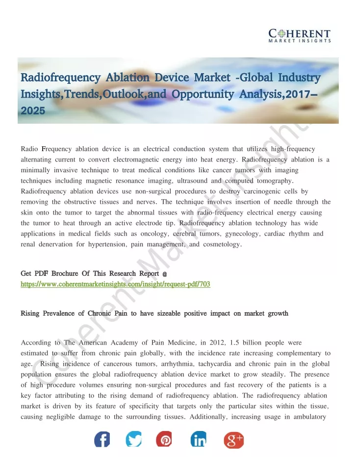 radiofrequency ablation device market global