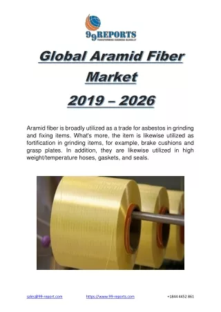 Global Aramid Fiber Market  2019-2026