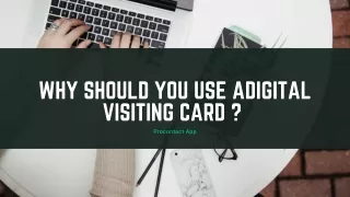 why should you use adigital visiting card