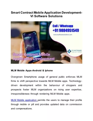 Smart Contract Mobile Application Development-VI Software Solutions