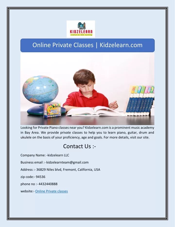 online private classes kidzelearn com