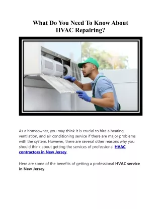 5 Things You Need to Know About Your HVAC Repairing - Precisiontech