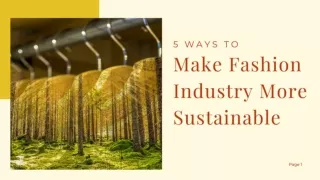 5 Ways to Make Fashion Industry More Sustainable