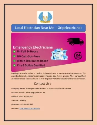 local electrician near me gripelectric net
