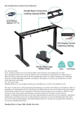 best standing desks to boost your productivity